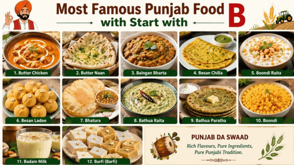 Most Famous Punjab Food with Start with B
