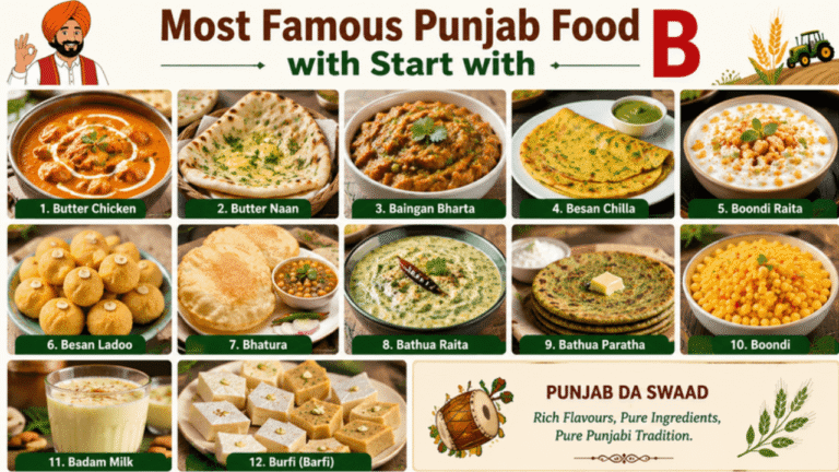 Most Famous Punjab Food with Start with B