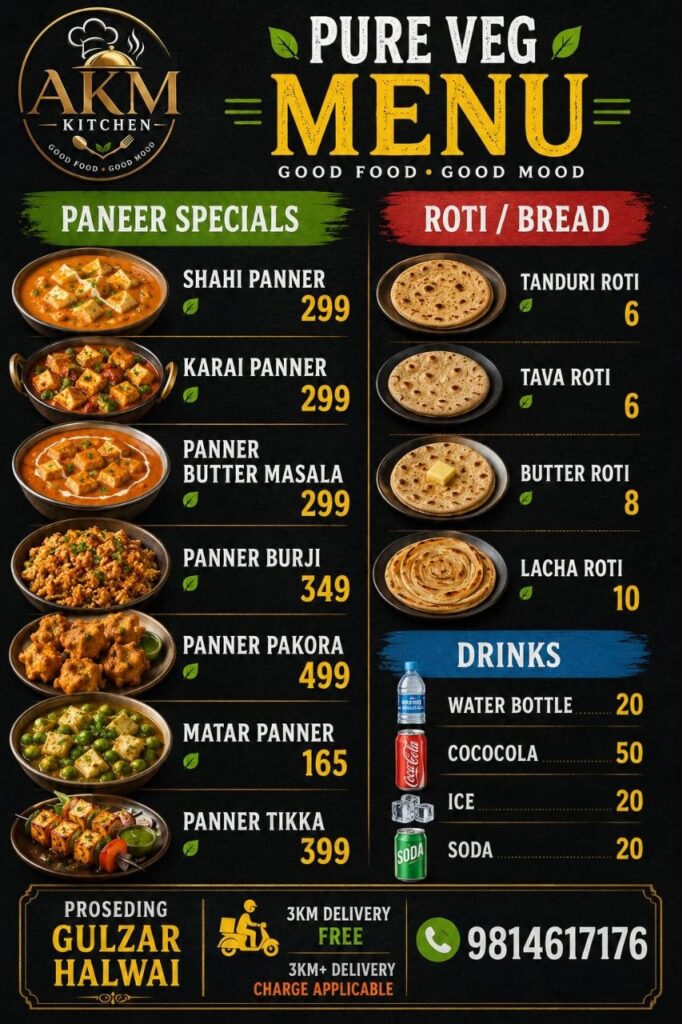 pure veg menu